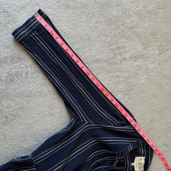 Sea New York Dress 6 Blue Striped Boho Coastal Midi Cottage Peasant Classic - Picture 14 of 14